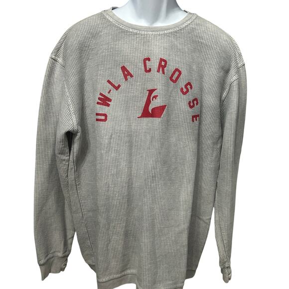UW La Crosse Shirt Waffle Knit Gray Pressbox Relaxed Fit Size XL - Picture 1 of 4